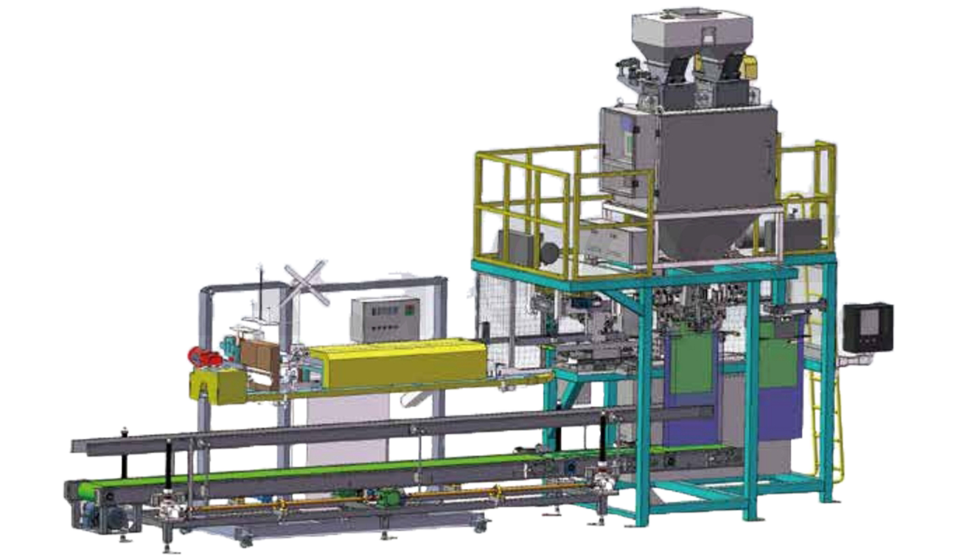 900B重袋人工上袋自动封口包装机组